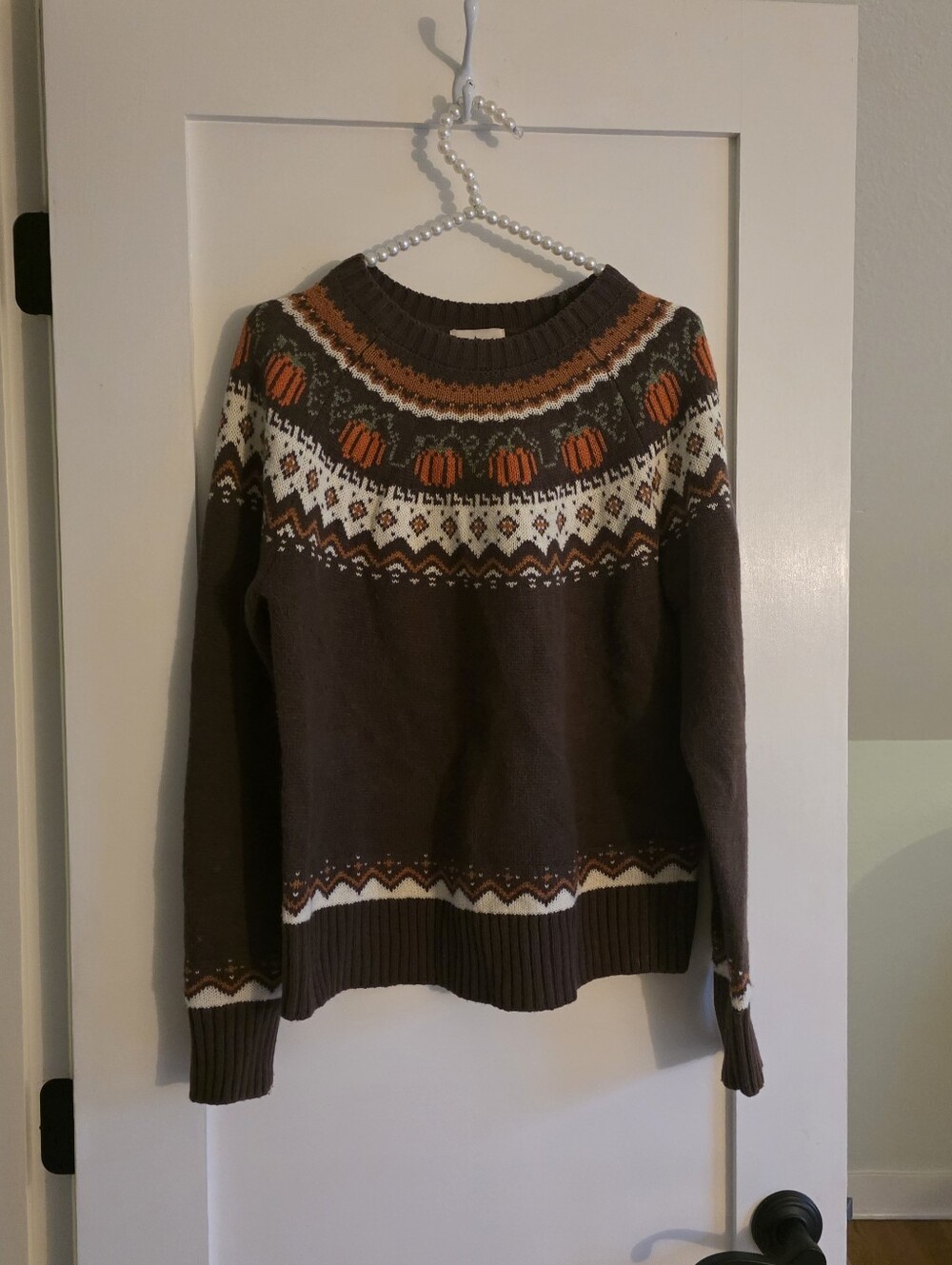 Kiel James Patrick Cozy Brown Pumpkin Fair Isle Sweater - Women - Picture 9 of 9